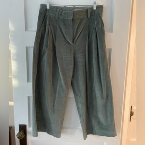Blue corduroy cropped pants